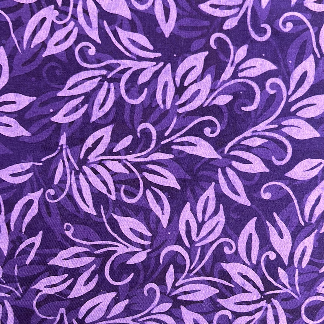 Island Batik Purple with Leaves