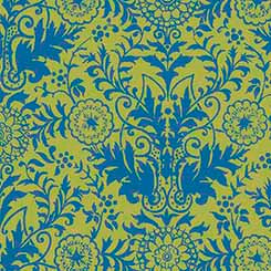 Ink & Arrow ~ Lyla Damask 26106-HY ~ Green Blue ~ 100% Cotton Quilt Fabric BTY