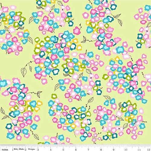 Floriography by Pink Fig Design Chelsea Anderson from Riley Blake C3942 Green 100% Cotton Quilt Fabric