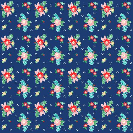 Quilt Fair Floral Navy