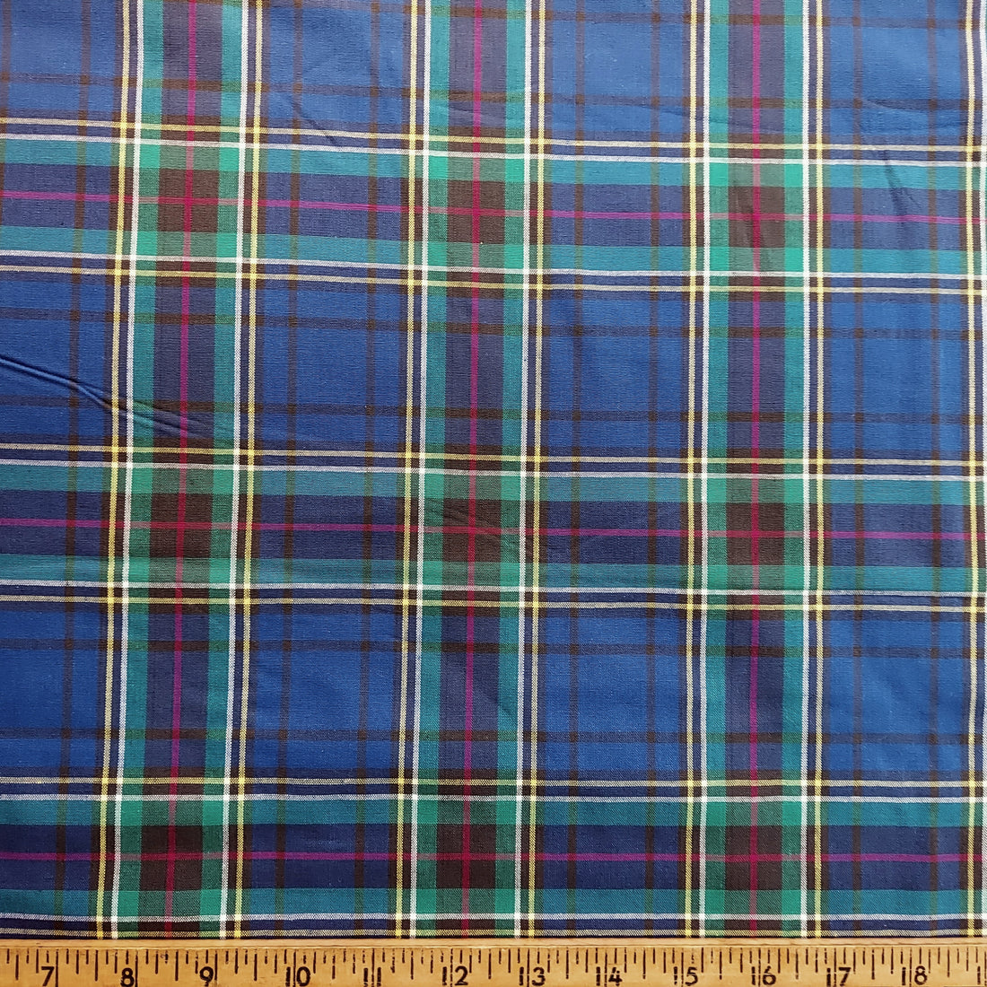 F. London Textiles Blue Tartan Plaid