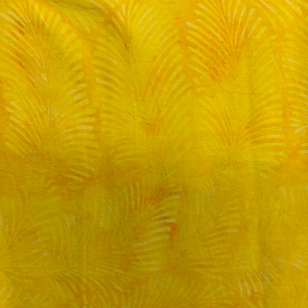 Island Batik Yellow with Palm Leaves