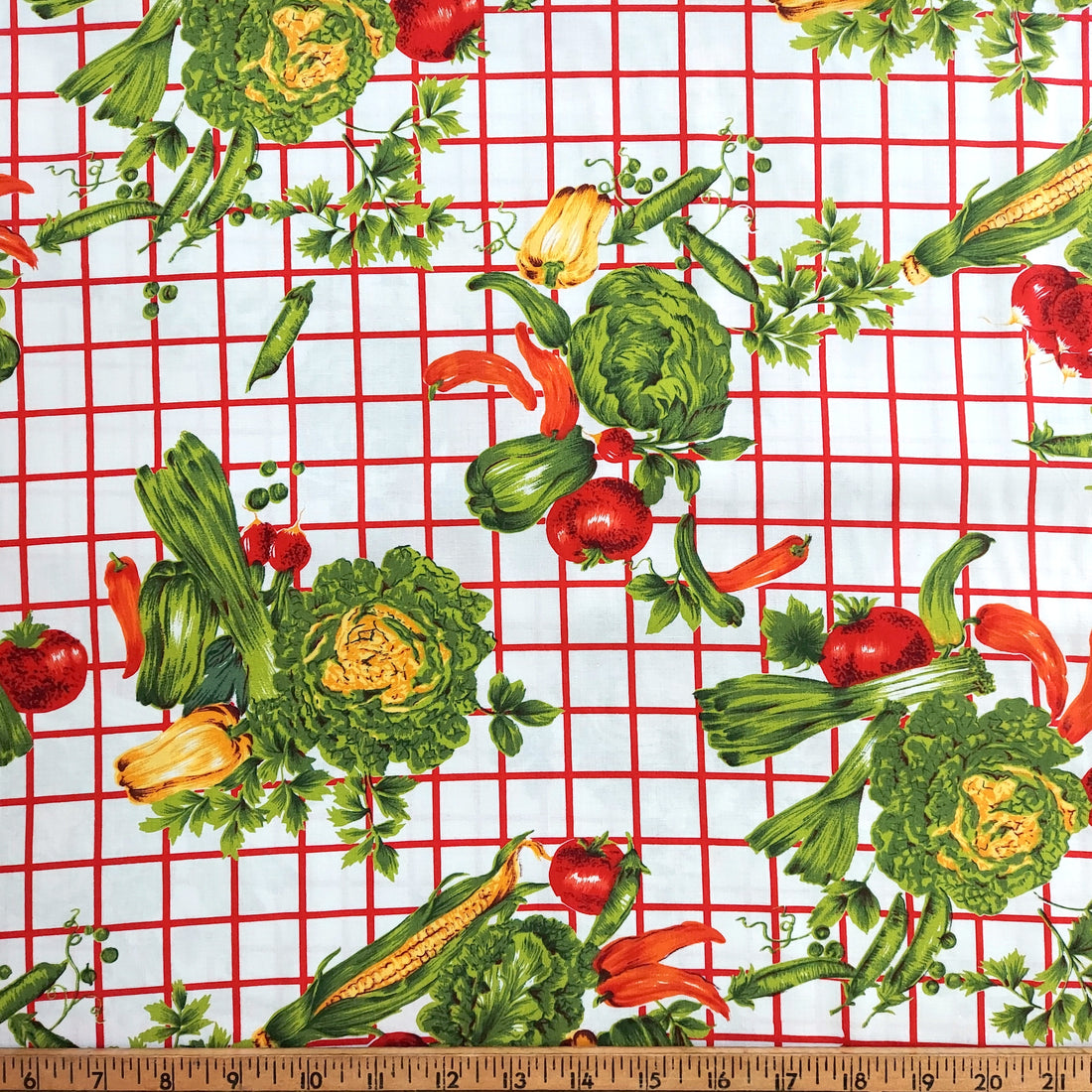 Hoffman Fabrics California 8238 Red Vegetables on White