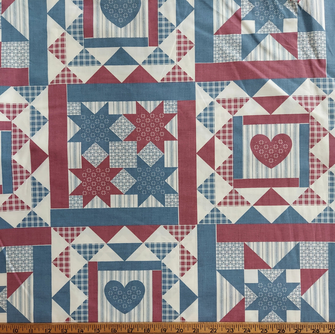 Ozark Calico by Fabri-Quilt Cheater Quilt Mauve Blue