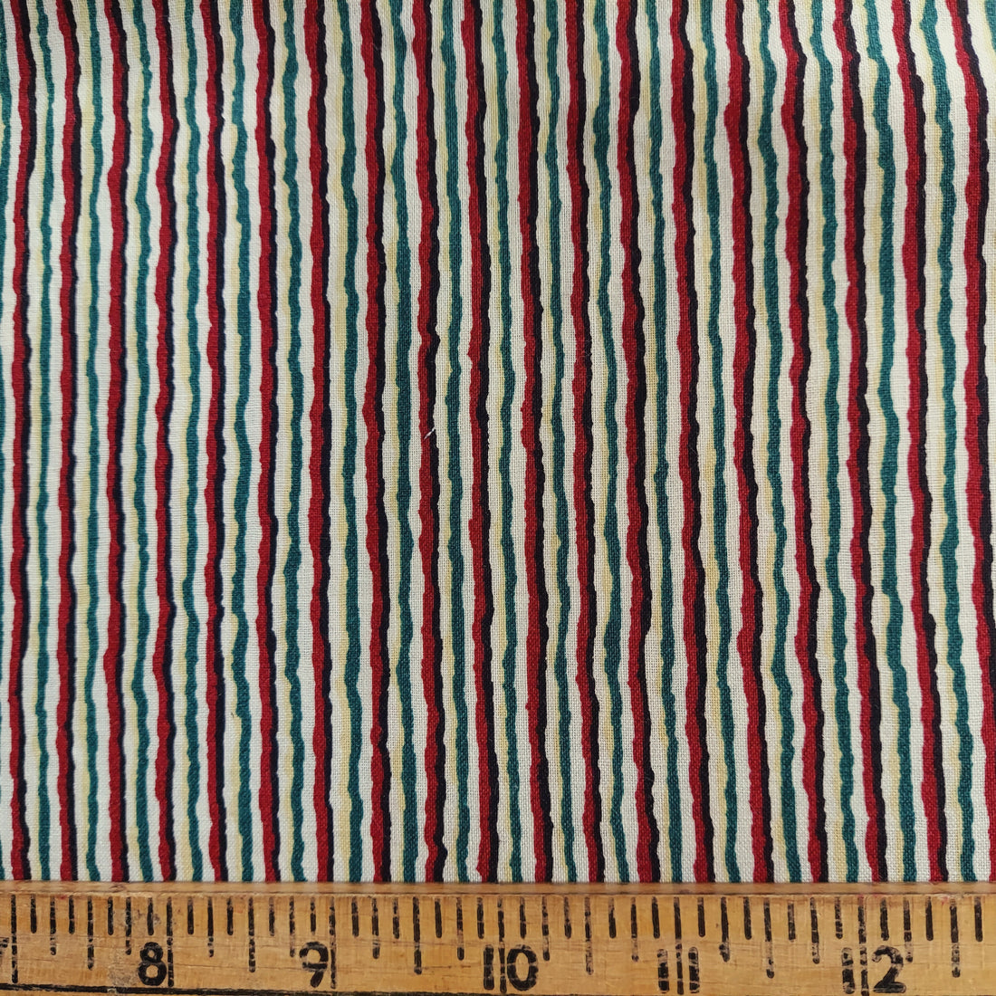 Springs Industries by Lisa Seely Calico Garden Burgundy Green Stripes