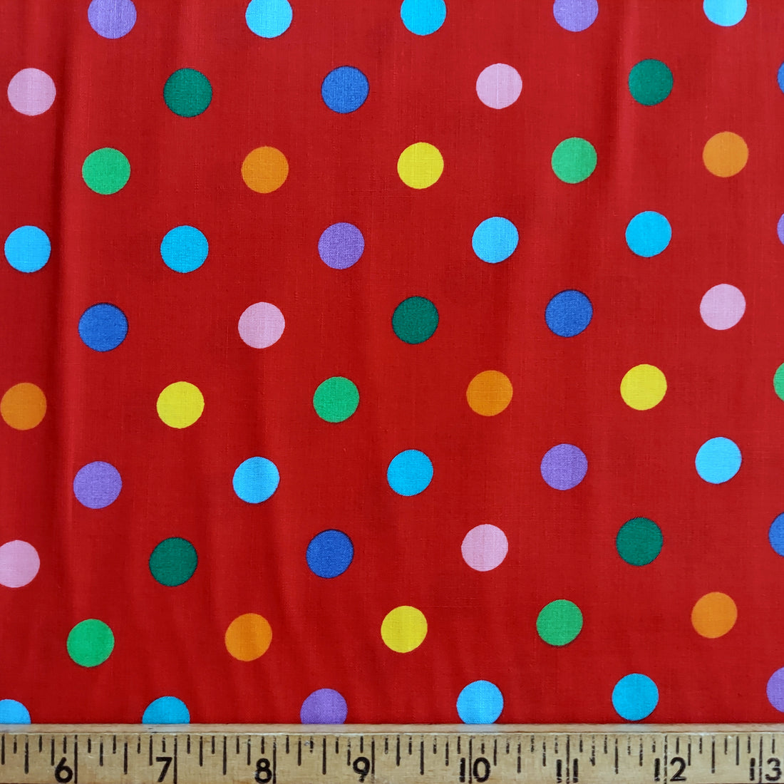 VIP Rainbow Jungle Polka Dots on Red