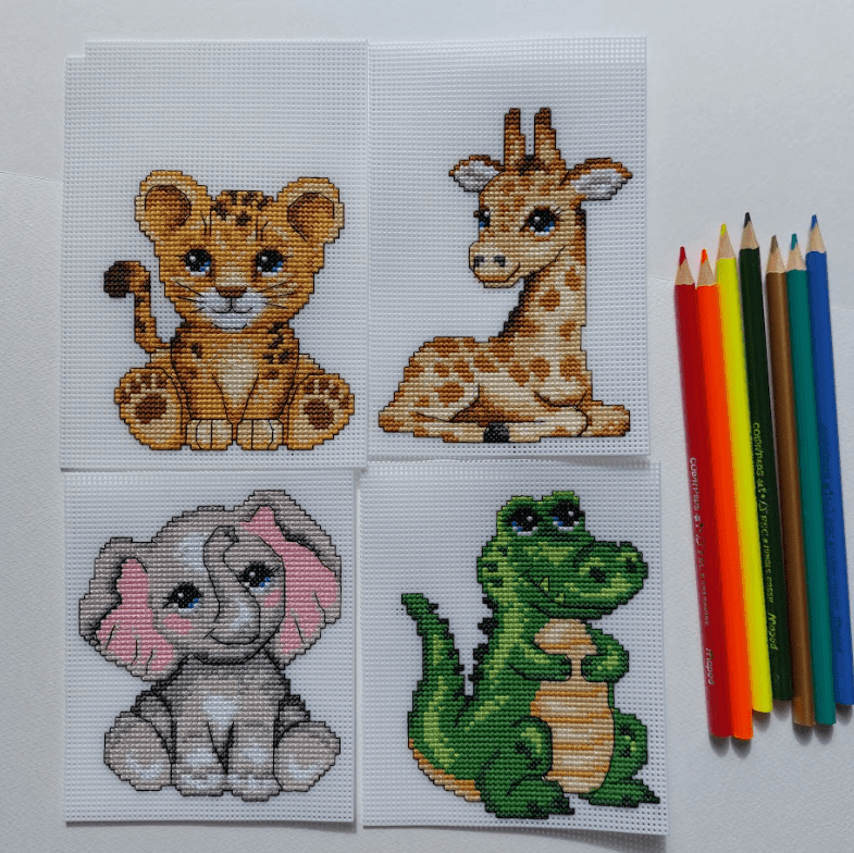 "Cute Animals" 121CS Counted Cross-Stitch Kit