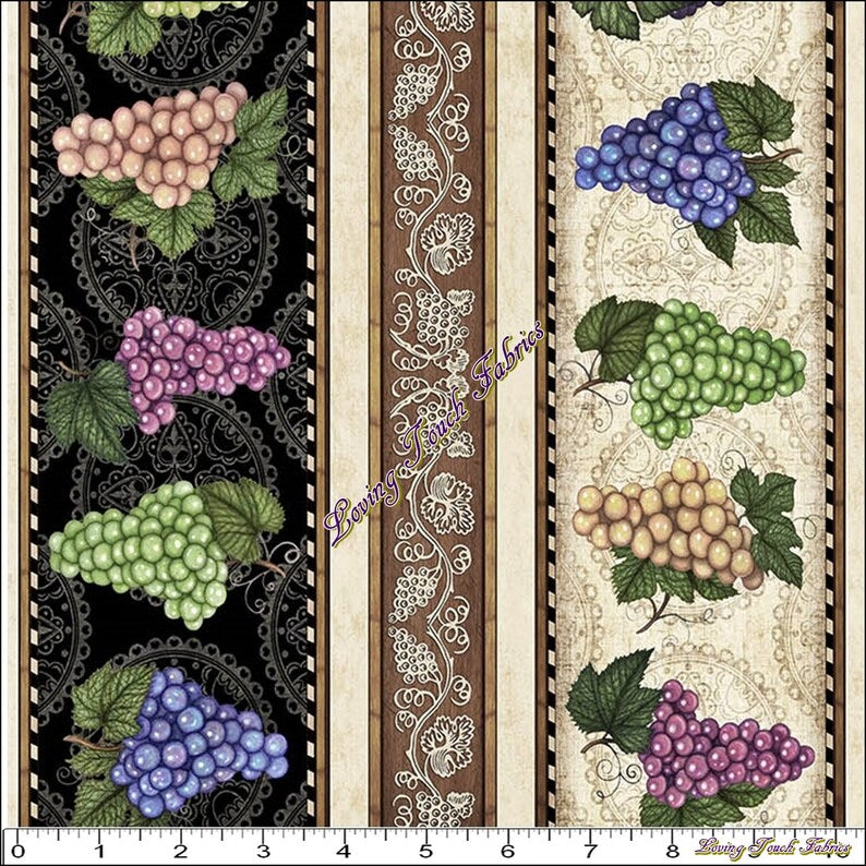 Perfectly Vintage GRAPES DECORATIVE STRIPE MULTI