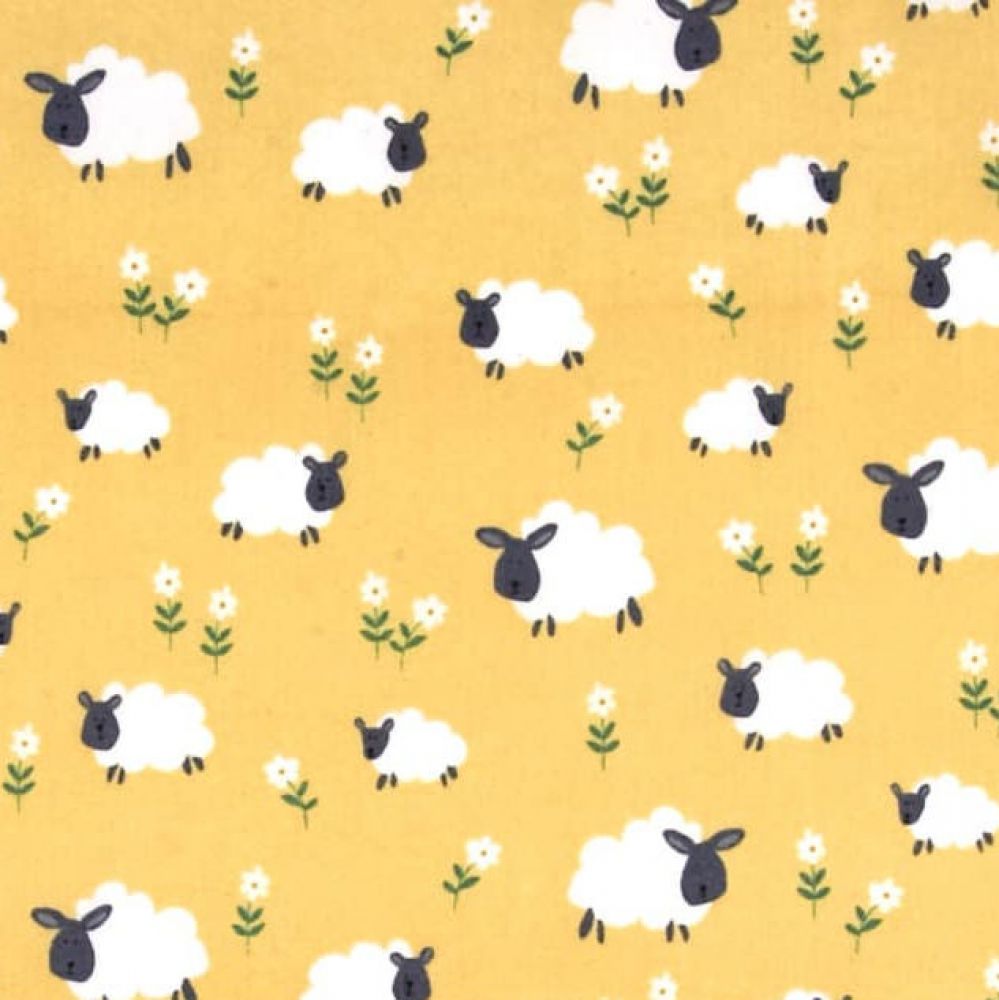 Makower Counting Sheep With Yellow Background