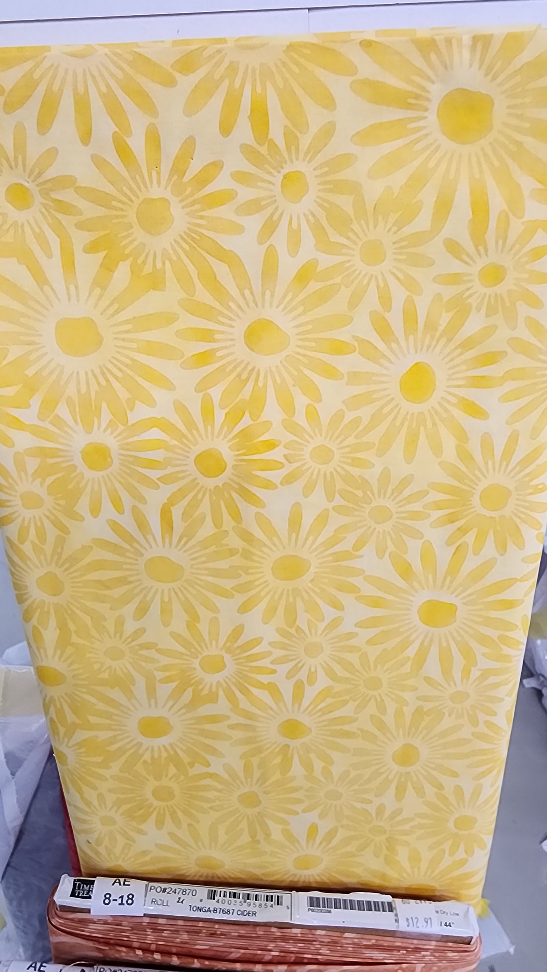 Hoffman Yellow Sunflower Batiks Bali Handpaints Sun