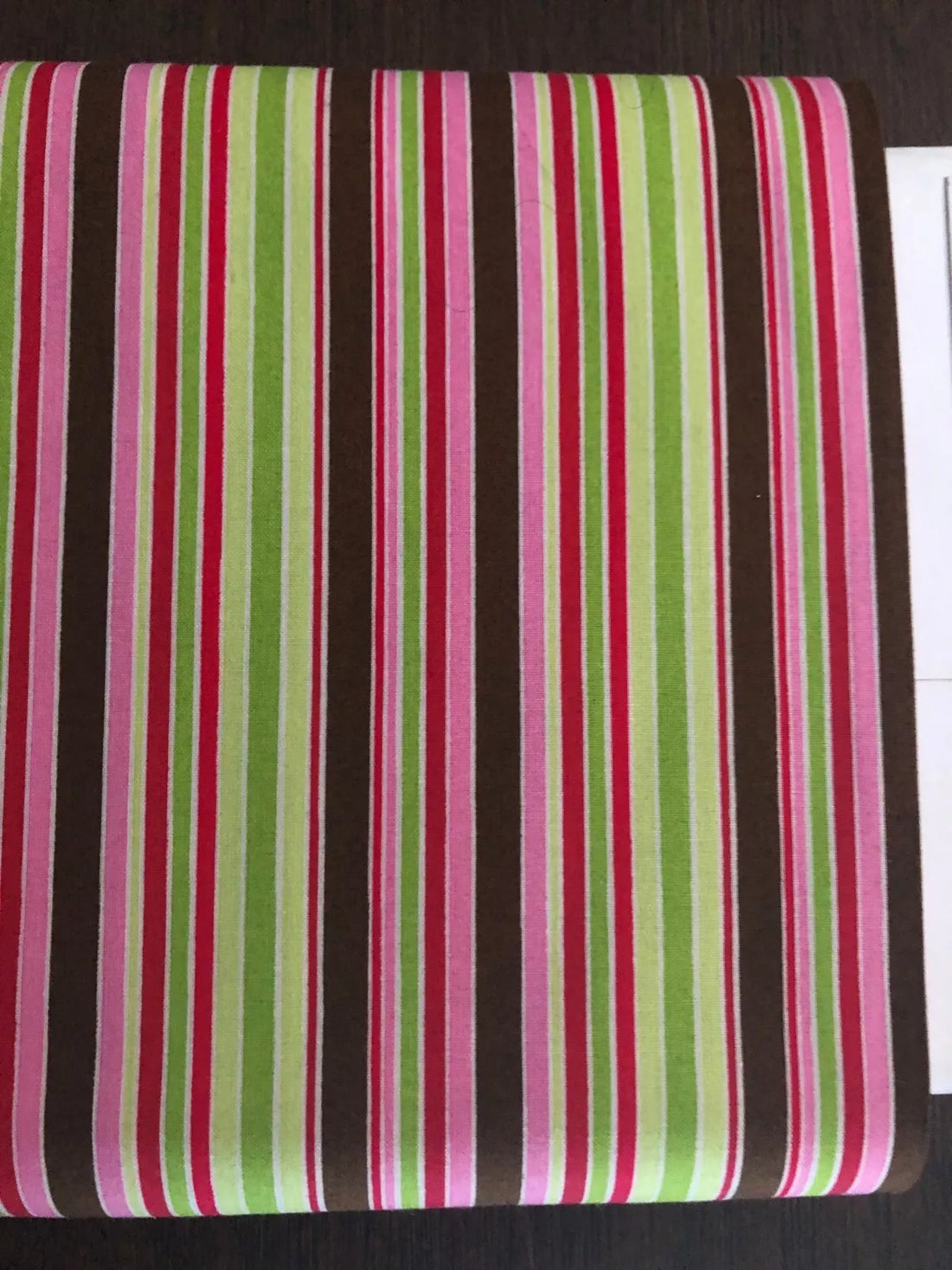 Lily's Garden Stripes Fabric, Pink &amp; Brown Stripes, RJR Fabrics